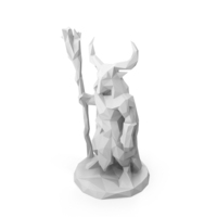 Low Poly Stylized Warlock Magician PNG & PSD Images
