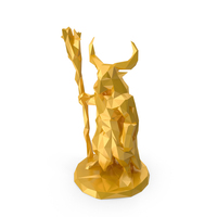 Low Poly Stylized Warlock Magician PNG & PSD Images