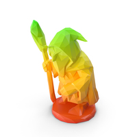 Low Poly Stylized Warlock Magician PNG & PSD Images