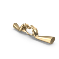 Gold Heart Hand Sculpture PNG & PSD Images