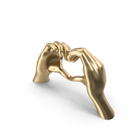 Gold Heart Hand Sculpture PNG & PSD Images