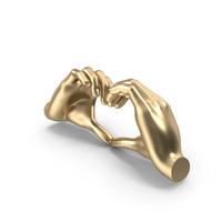 Gold Heart Hand Sculpture PNG & PSD Images