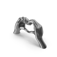 Silver Heart Hand Sculpture PNG & PSD Images