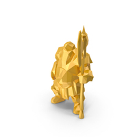 Low Poly Stylized Warrior PNG & PSD Images