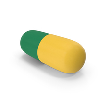 Green Yellow Capsule Pill PNG & PSD Images