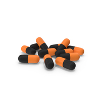Pile Of Black Orange Capsule Pill PNG & PSD Images