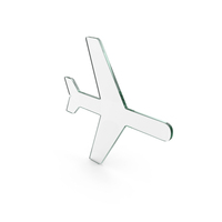 Glass Airplane Symbol With The Nose Facing Forward PNG & PSD Images