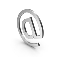 Silver At Symbol Positioned Diagonally PNG & PSD Images