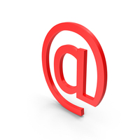Red At Symbol Straight PNG & PSD Images