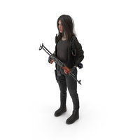Female Post-Apocalyptic Survivor With Rifle PNG & PSD Images