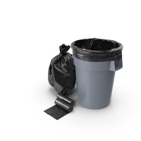Black Trash Bags with Trash Bin PNG & PSD Images