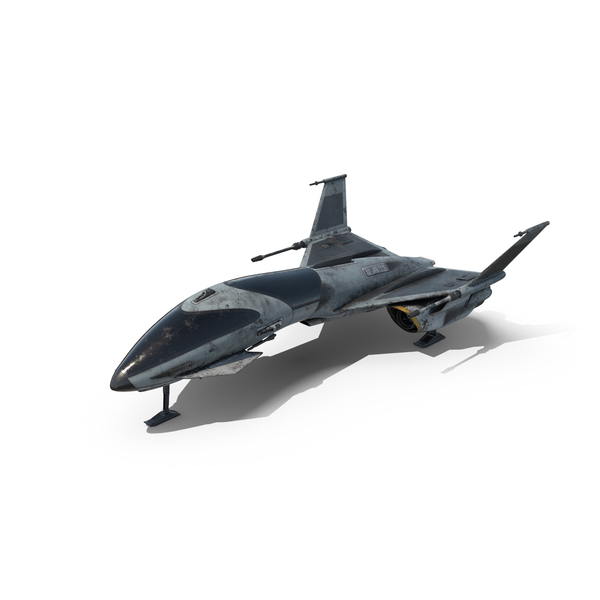 Dirty Futuristic Fighter Spaceship PNG & PSD Images
