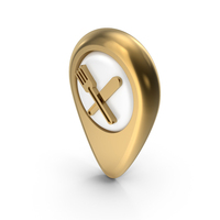 Gold Restaurant Pin PNG & PSD Images