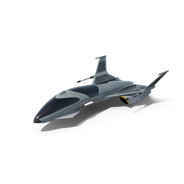 Futuristic Fighter Spaceship in Flight PNG & PSD Images
