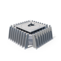Sci Fi Fighter Spaceship On Landing Platform PNG & PSD Images