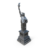 Statue Of Liberty Silver Figurine PNG & PSD Images