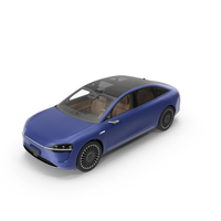 Urban Electric Sedan Car Blue Simplified PNG & PSD Images