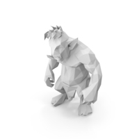 Low Poly Stylized Cave Troll PNG & PSD Images