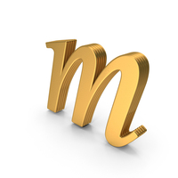 Alphabet Times Roman Italic Small Gold M PNG & PSD Images