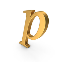 Alphabet Times  Roman Italic Small Gold P PNG & PSD Images