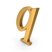 Roman Italic Small Gold Q PNG & PSD Images