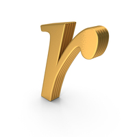 Alphabet Times  Roman Italic Small Gold R PNG & PSD Images