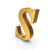 Roman Italic Small Gold S PNG & PSD Images