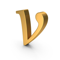 Alphabet Times  Roman Italic Small Gold V PNG & PSD Images