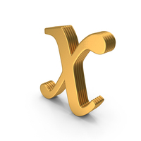 Alphabet Times  Roman Italic Small Gold X PNG & PSD Images