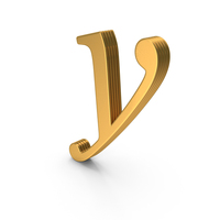 Roman Italic Small Gold Y PNG & PSD Images