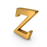 Alphabet Times Roman Italic Small Gold Z PNG & PSD Images