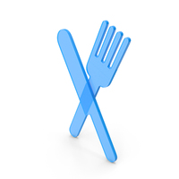 Blue Transparent Cutlery Symbol Crossed PNG & PSD Images