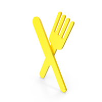 Yellow Cutlery Symbol Crossed PNG & PSD Images