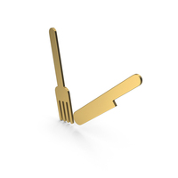 Gold Cutlery Placed For Eating PNG & PSD Images