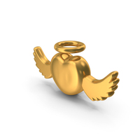Flying Heart Love Wings Angel Valentine Love Heart Wing Icon Gold PNG & PSD Images