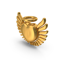 Angel Heart Love Valentine Wing Icon Gold PNG & PSD Images