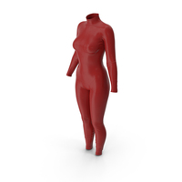 Women Red Rubber Bodysuit PNG & PSD Images