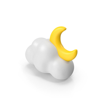 Cloudy Moon Weather Icon PNG & PSD Images