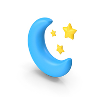 Crescent Moon And Stars Weather Icon PNG & PSD Images