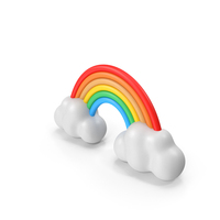 Rainbow With Clouds Weather Icon PNG & PSD Images