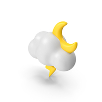 Thunder Moon Weather Icon PNG & PSD Images