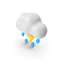 Thunderstorm With Rain Weather Icon PNG & PSD Images