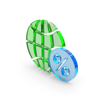 Globe Percent Coin Glass PNG & PSD Images