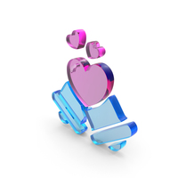 Notification Bell With 3 Hearts Glass PNG & PSD Images