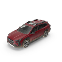 2025 Subaru Outback Crimson Red Dirty PNG & PSD Images