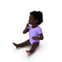 African Baby Girl Wearing Bodysuit Sitting PNG & PSD Images