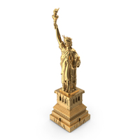 Golden Statue Of Liberty Statuette PNG & PSD Images