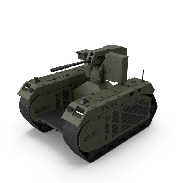 Smart Military Robot With Remote Machine Gun - Green PNG & PSD Images