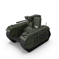 Smart Military Robot With Remote Machine Gun - Green PNG & PSD Images