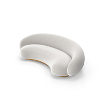 White Curved Reception Sofa PNG & PSD Images